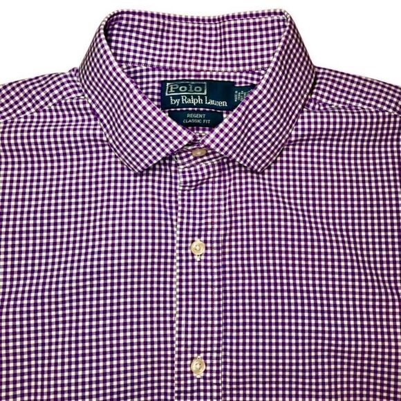 Polo by Ralph Lauren Regent Classic Fit Dress Shirt in Purple/White Men’s 16 1/2 - Picture 1 of 5